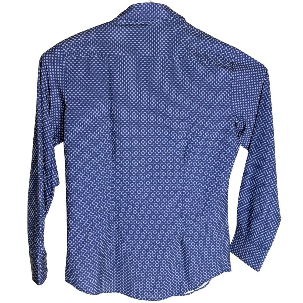 Mizzen and Main Mens Blue‎ Geometric Print Performance Dress Shirt Size M Trim - Picture 3 of 10